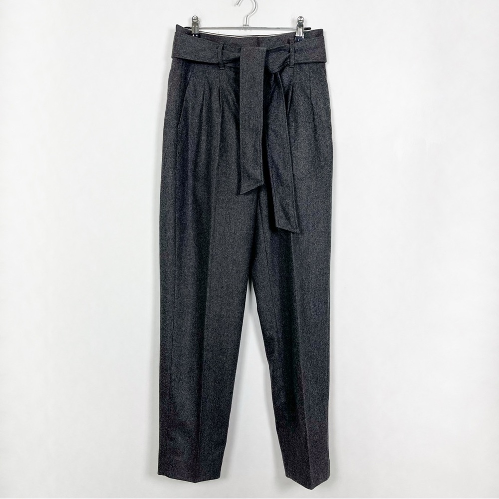 Wilfred Gia Pant Heather Dark‎ Grey Wool Cashmere High-Waisted Tie Waist Size 2 - Picture 4 of 16